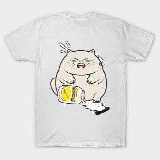 Funny Fat cat spilled mayonnaise T-Shirt